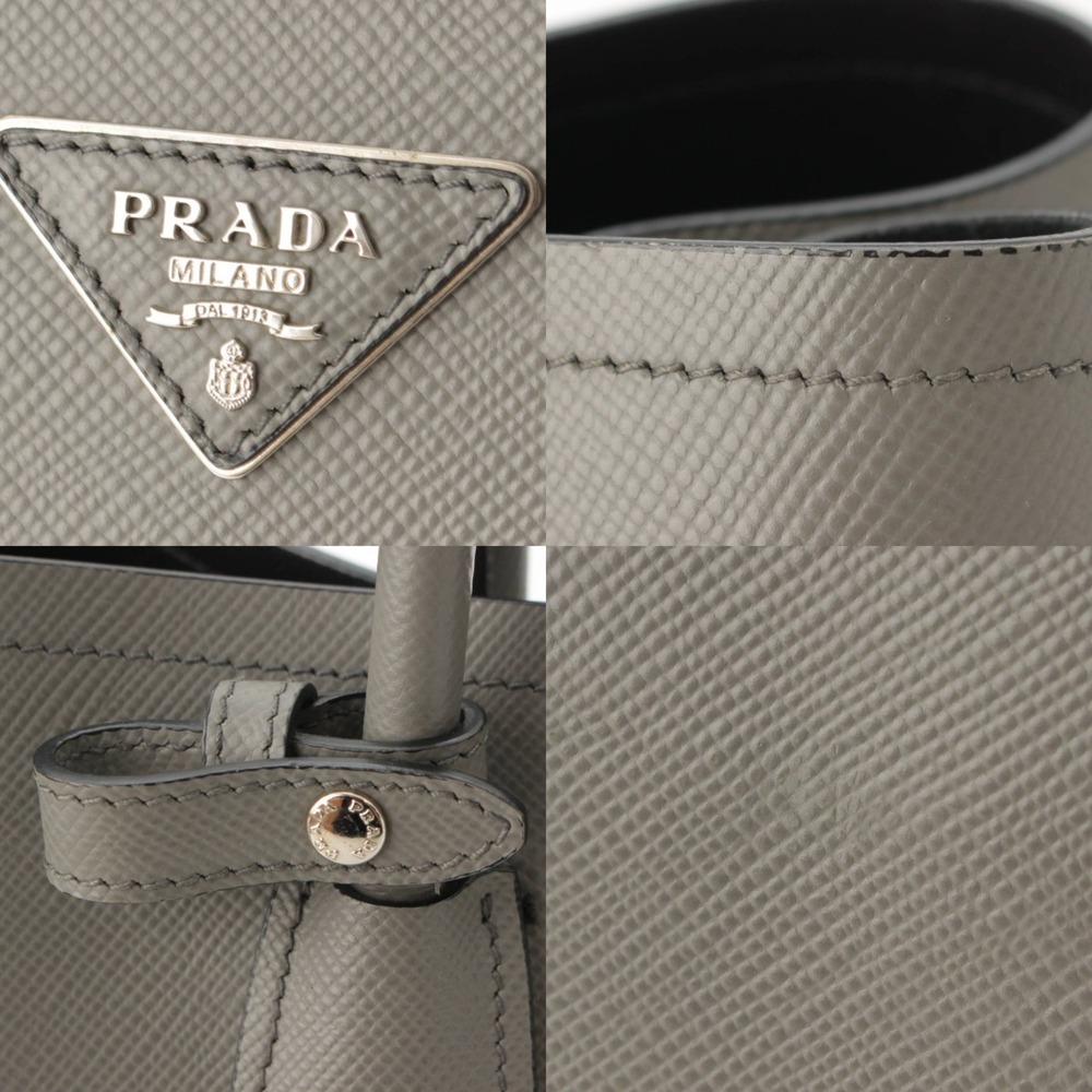 Prada Bag Saffiano Cuir Tote Leather Gray - Picture 7 of 10